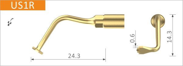 Rechts abgewinkelte Mikrosäge 0,6mm, passend für MECTRON